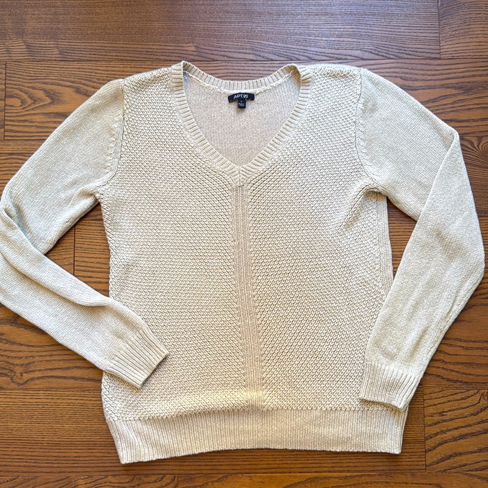 Light Tan V Neck Sweater